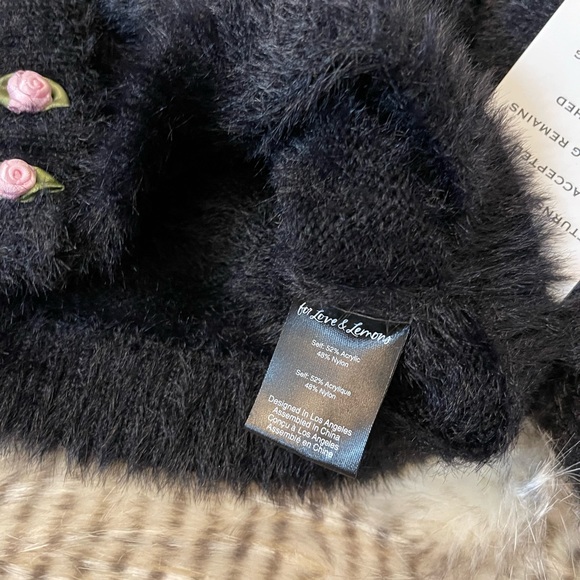 For love and lemons 🍋 Cropped fur cardigan. It’s brand new with Tags on. - Picture 5 of 5